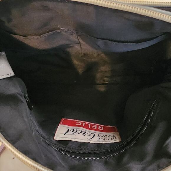 Relic Gray Crossbody Bag Faux Leather Zip Pockets Adjustable Strap 10x6 - Picture 8 of 11